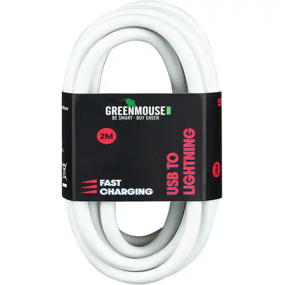 Cable Greenmouse Lightning Carga Rapida Blanco