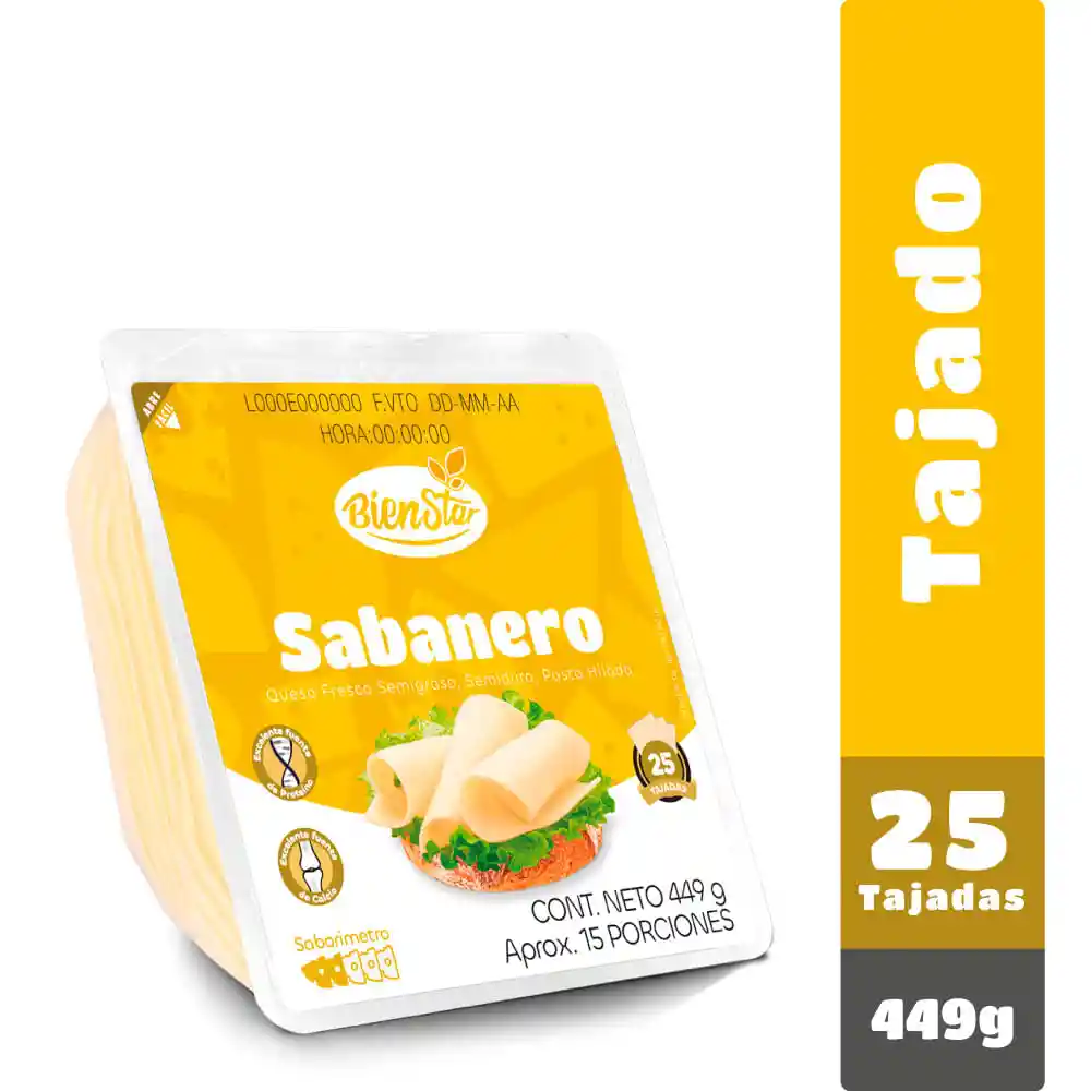 Queso Sabanero Bien Star*25taj*449gr