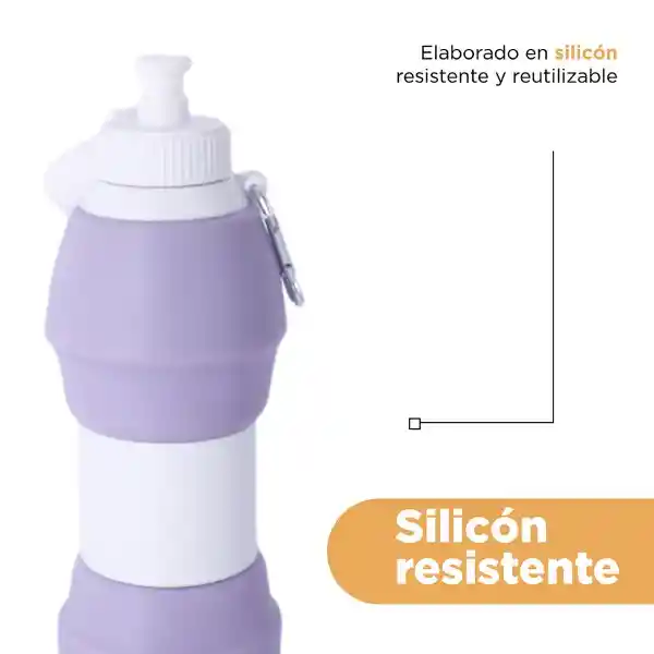 Vaso Plástico Plegable de Silicona Púrpura 600 mL Serie Miniso