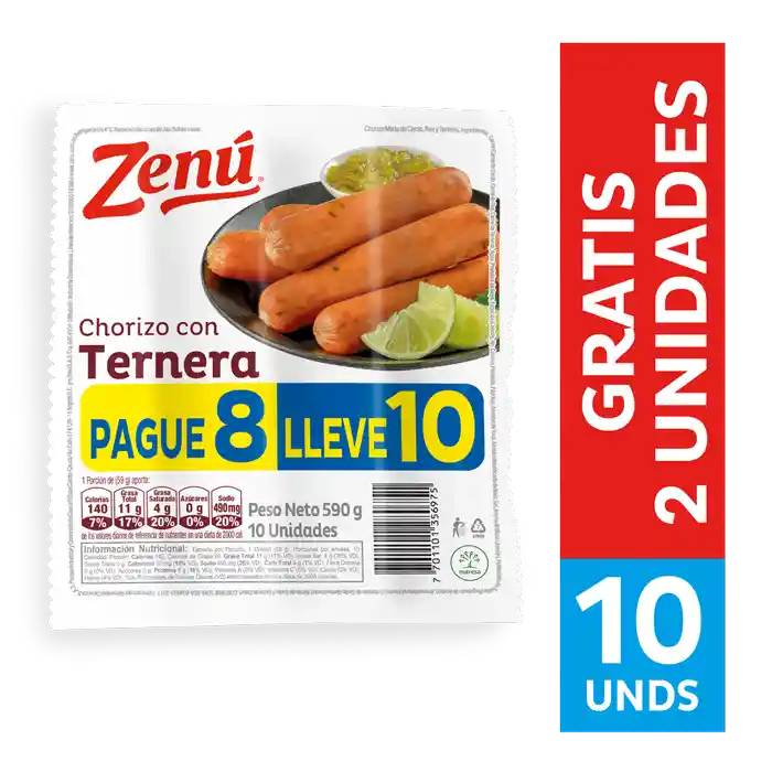 Zenú Chorizo Con Ternera