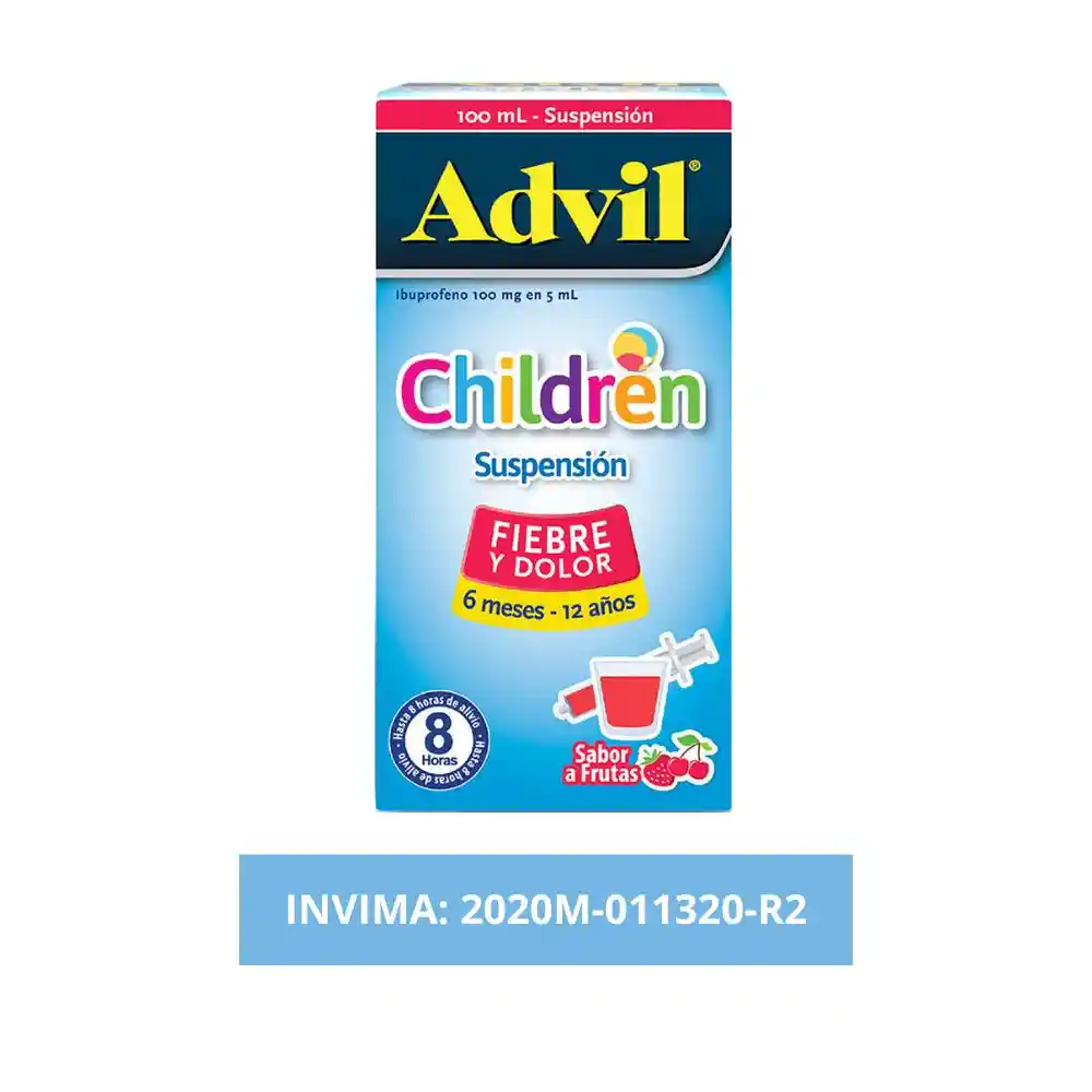 Advil Children Alivio De La Fiebre y El Dolor, IBUPROFENO, Suspension 100 ML*​