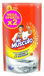 Mr Musculo quitagrasa líquido naranja 2 doypacks repuestos, 1000ml