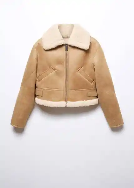 Chaqueta Splash Beige Talla L Mujer Mango