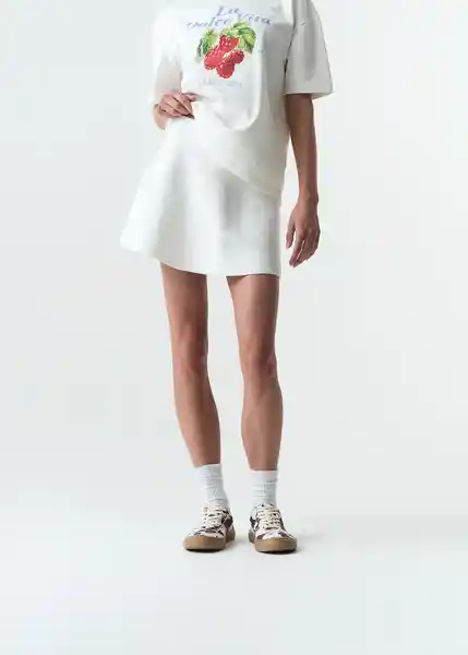 Falda Mujer Crudo Puro Claro Talla M 443G035 Naf Naf