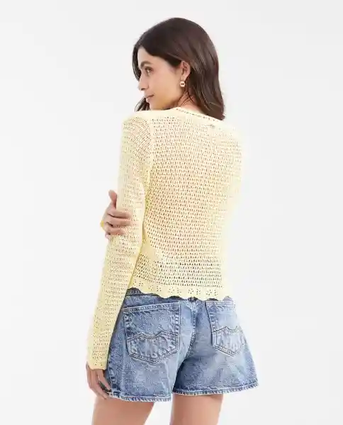 Cardigan Lace Amarillo Margarita Medio Talla M Chevignon