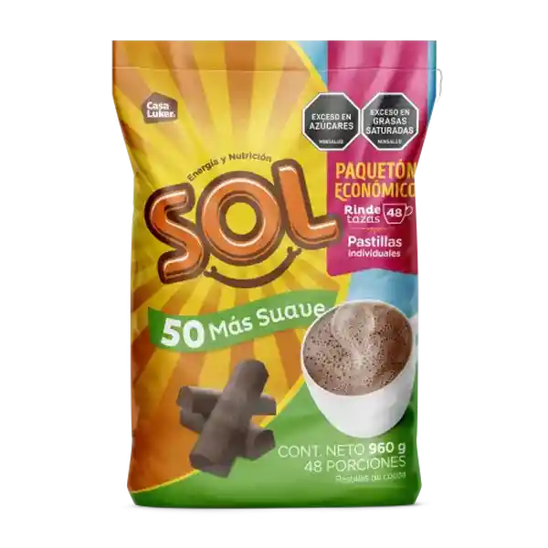 Sol Chocolate Pastilla Menos Azúcar Paqueton