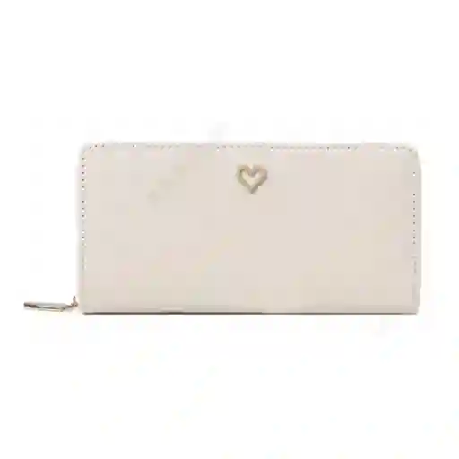 Cartera Larga Con Corazón Blanco Serie Miniso
