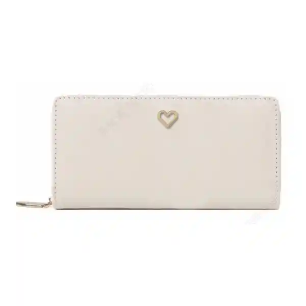 Cartera Larga Con Corazón Blanco Serie Miniso