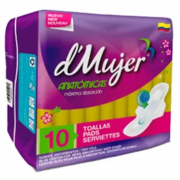   D´mujer  Toallas Higienicas Anatomicas 