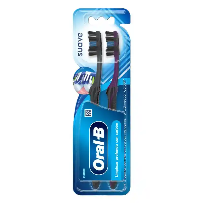 Cepillo de Dientes Oral-B 5 Acciones Con Carbon 2 Und