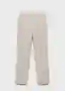 Pantalón Boreli Piedra Talla 38 Mujer Mango