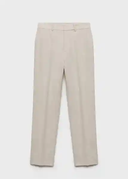 Pantalón Boreli Piedra Talla 38 Mujer Mango
