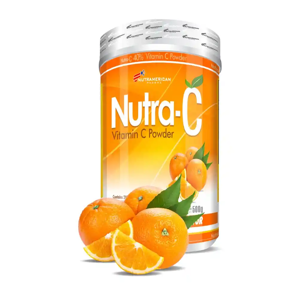 Nutra-C Vitamina C Powder Alimento en Polvo Sabor a Naranja 