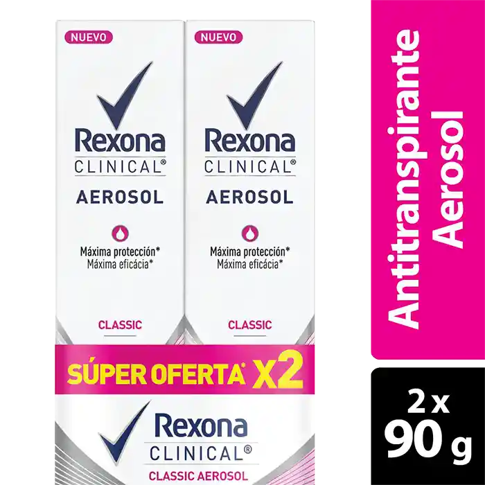 Rexona Desodorante Clinical Classic en Aerosol