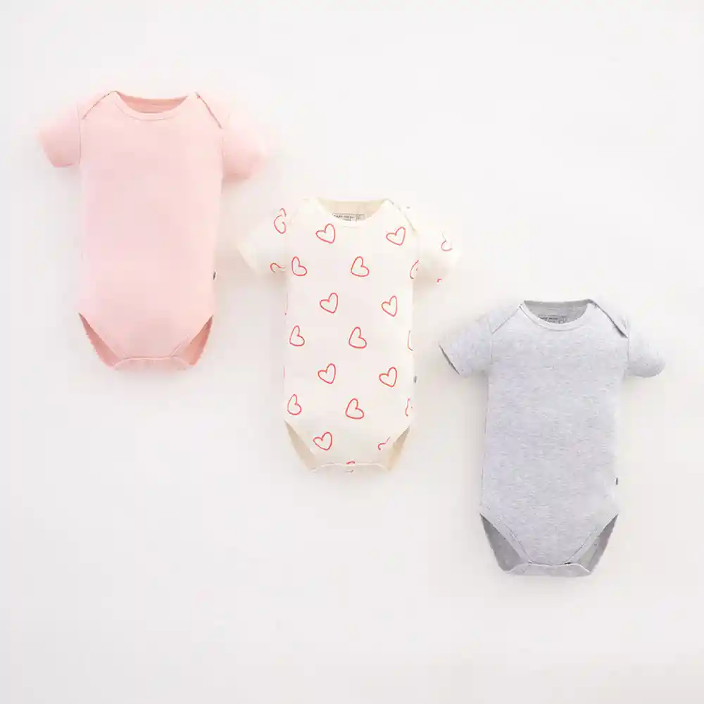 Set de Bodies Manga Corta Color Surtido Bebita Lars Niña X3 Baby Fresh