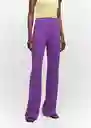 Pantalón Iguana Morado Talla S Mujer Mango