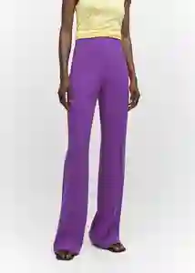 Pantalón Iguana Morado Talla S Mujer Mango