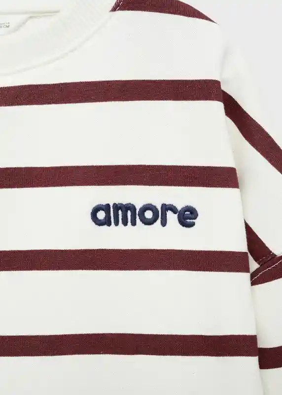 Sudadera Amore Off White Talla 14 Niñas Mango