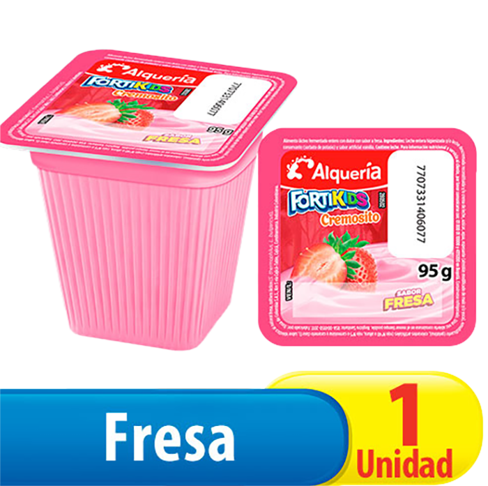 Alqueria Alimento Lacteo Fortikids Cremosito Sabor A Fresa 95 g