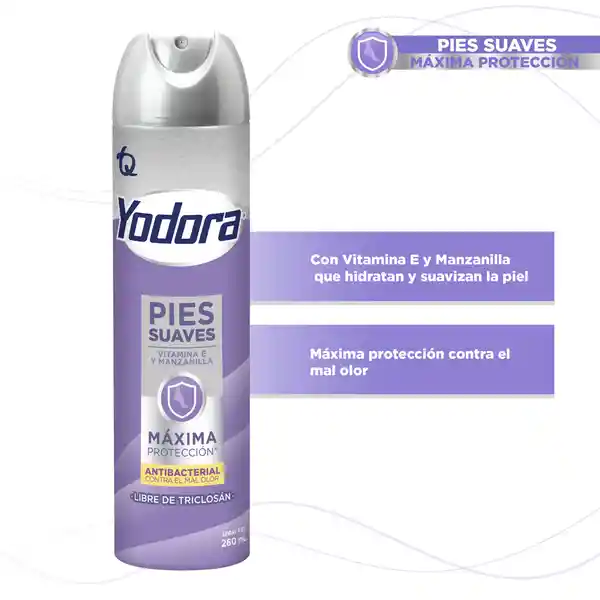 Yodora Women Talco Antibacterial en Spray para Pies más Suaves con Manzanilla