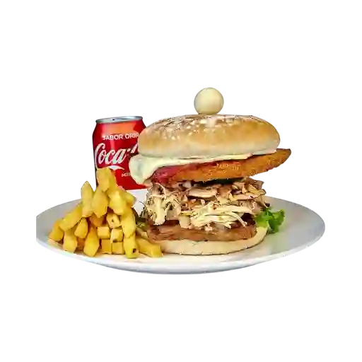 Hamburguesa Mixta Carne y Pollo Apanado