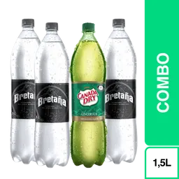 Combo 3 Soda Bretaña 1.5 + Canada Dry 1.5