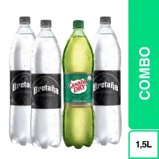 Combo 3 Soda Bretaña 1.5 + Canada Dry 1.5