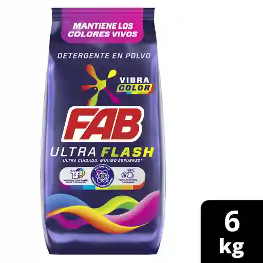 Fab Detergente Ultra Flash Polvo Vibra Color