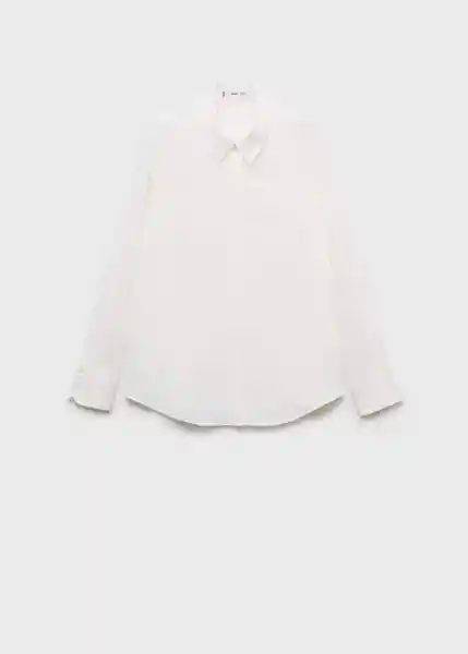 Camisa Basic Off White Talla L Mujer Mango