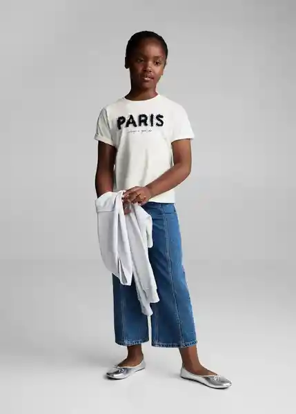 Camiseta Paris Offwhite Talla 14 Niñas Mango