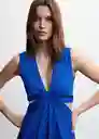 Vestido Capricor Azul Talla S Mujer Mango