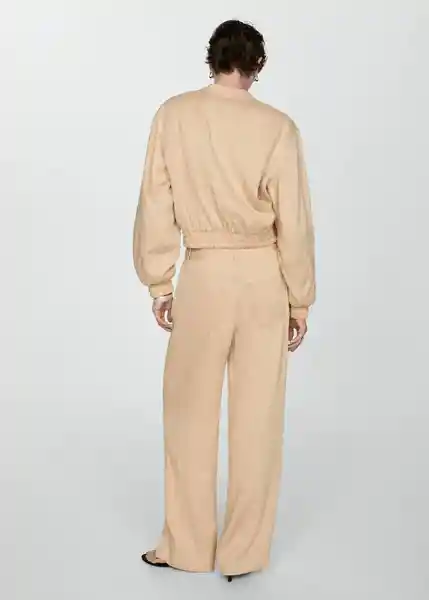 Pantalón Gelato Beige Talla 40 Mujer Mango