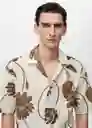 Camisa Sicilia Marron Talla M Hombre Mango