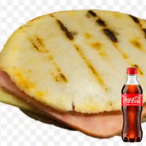 Combo Arepa Jamón y Queso + Coca Cola Original 400 ml