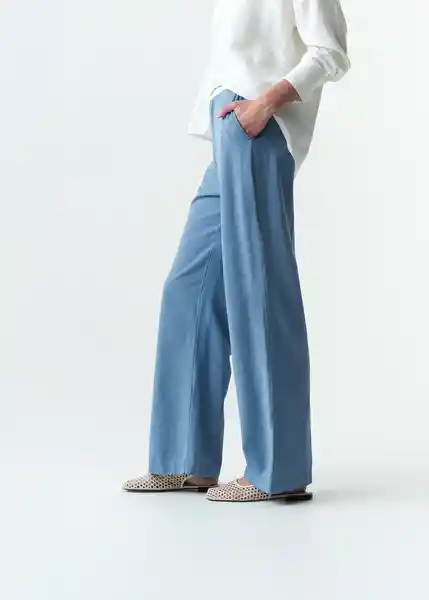 Pantalón Helen Mujer Azul Colonia Medio Talla 10 533G360 Naf Naf