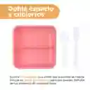 Contenedor de Alimentos Con 2 Compartimentos Rosa 1100 mL Miniso