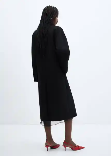 Abrigo Gauguin Negro Talla 18 Mujer Mango