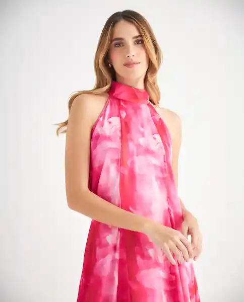 Vestido Rosa Luminoso Oscuro Talla S 499F016 Esprit