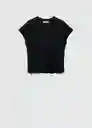 Camiseta Malbo Negro Talla M Mujer Mango