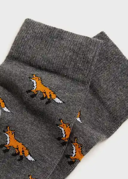 Calcetines Animal2 Gris Talla 42 Hombre Mango