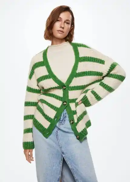 Cardigan Cardy Verde Talla M Mujer Mango