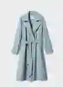 Gabardina Trench Taxi Azul Talla 24 Mujer Mango