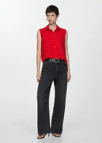 Camisa Lim Rojo Talla 27 Mujer Mango