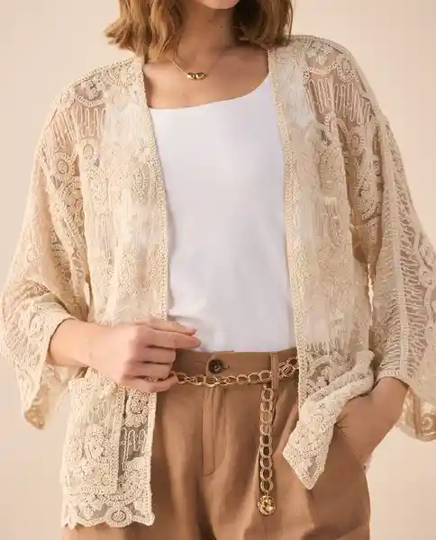 Blusa Tejido Crudo Vainilla Claro Talla S 661G210 Esprit
