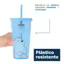 Vaso de Plástico we Bare Bears Con Pitillo Ice Bear Azul Miniso