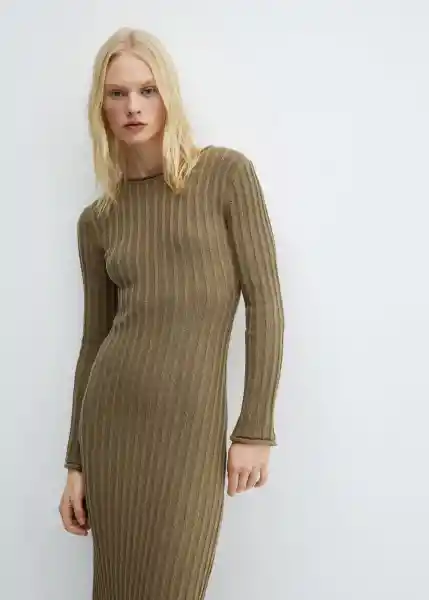 Vestido Africa Khaki Talla 18 Mujer Mango