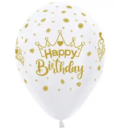 Globo Bomba R-12 Happy Birthday Coronas X 50