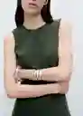 Vestido Cava Verde Talla M Mujer Mango