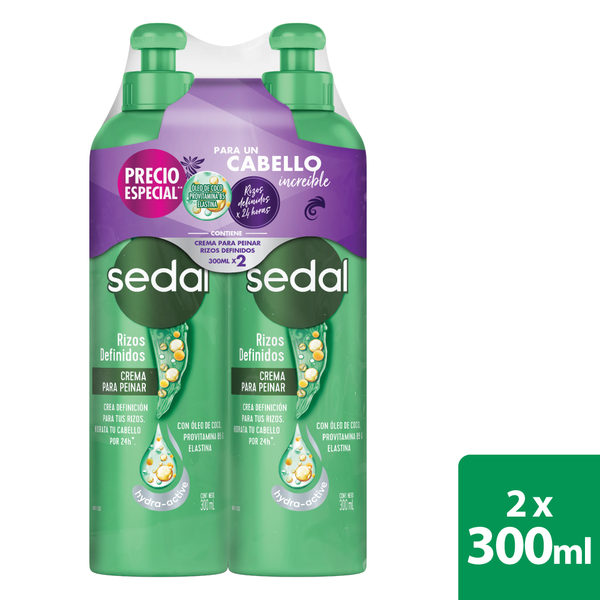 Sedal Crema para Peinar Rizos Definidos 2 x 300 ml