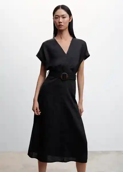 Vestido Amore Negro Talla L Mujer Mango